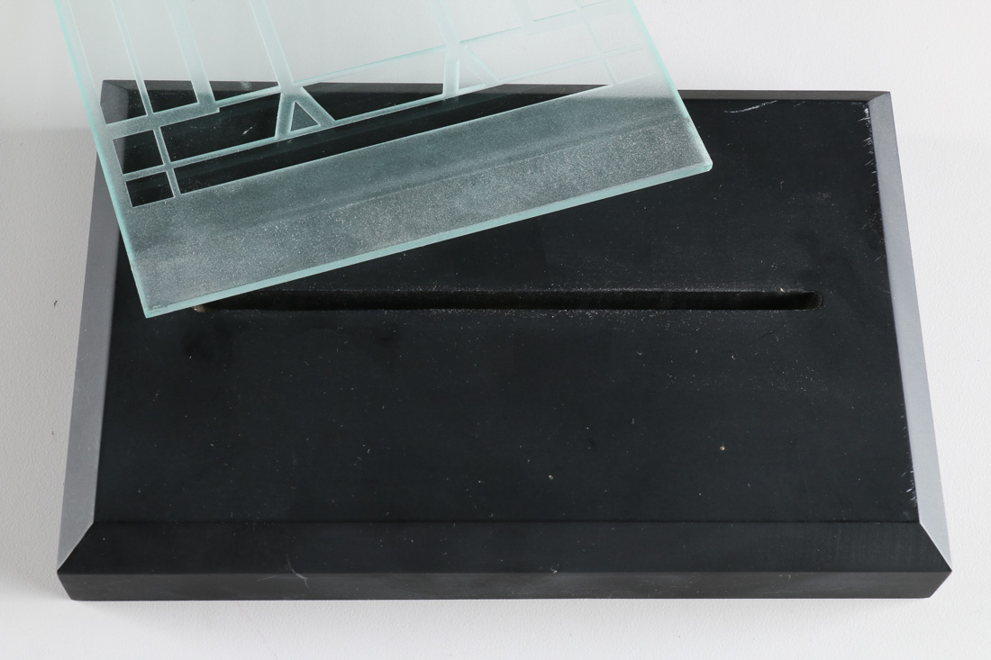 Modernist Etched Glass Panel