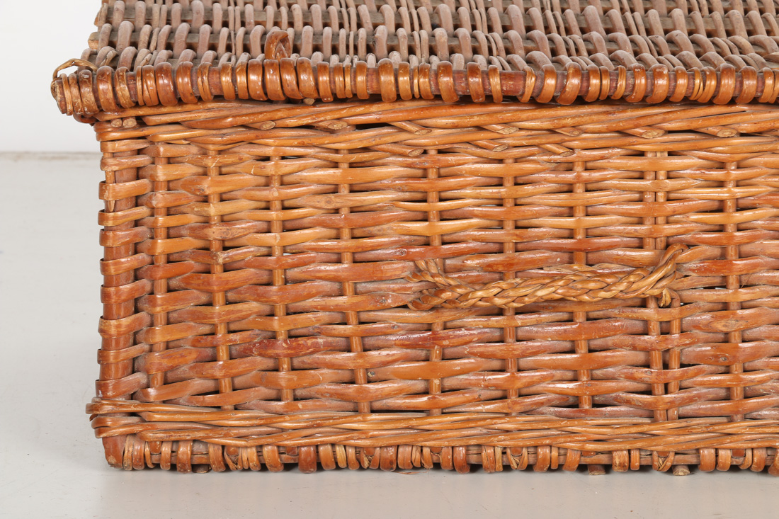 Covered Wicker Basket