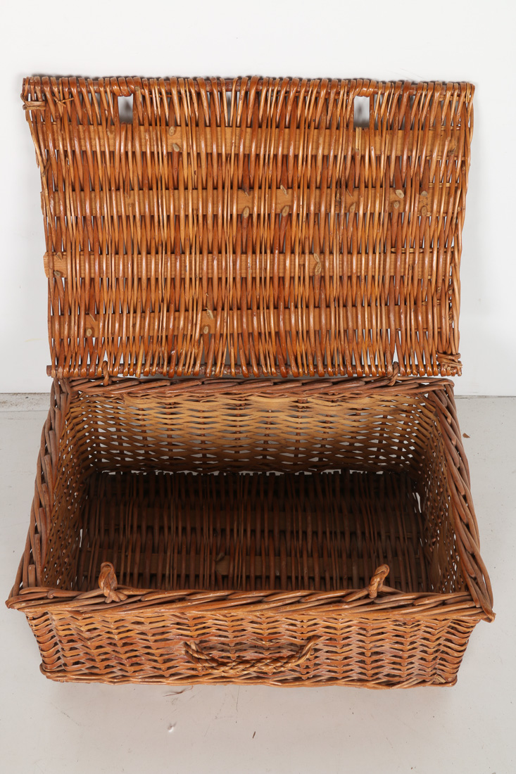 Covered Wicker Basket
