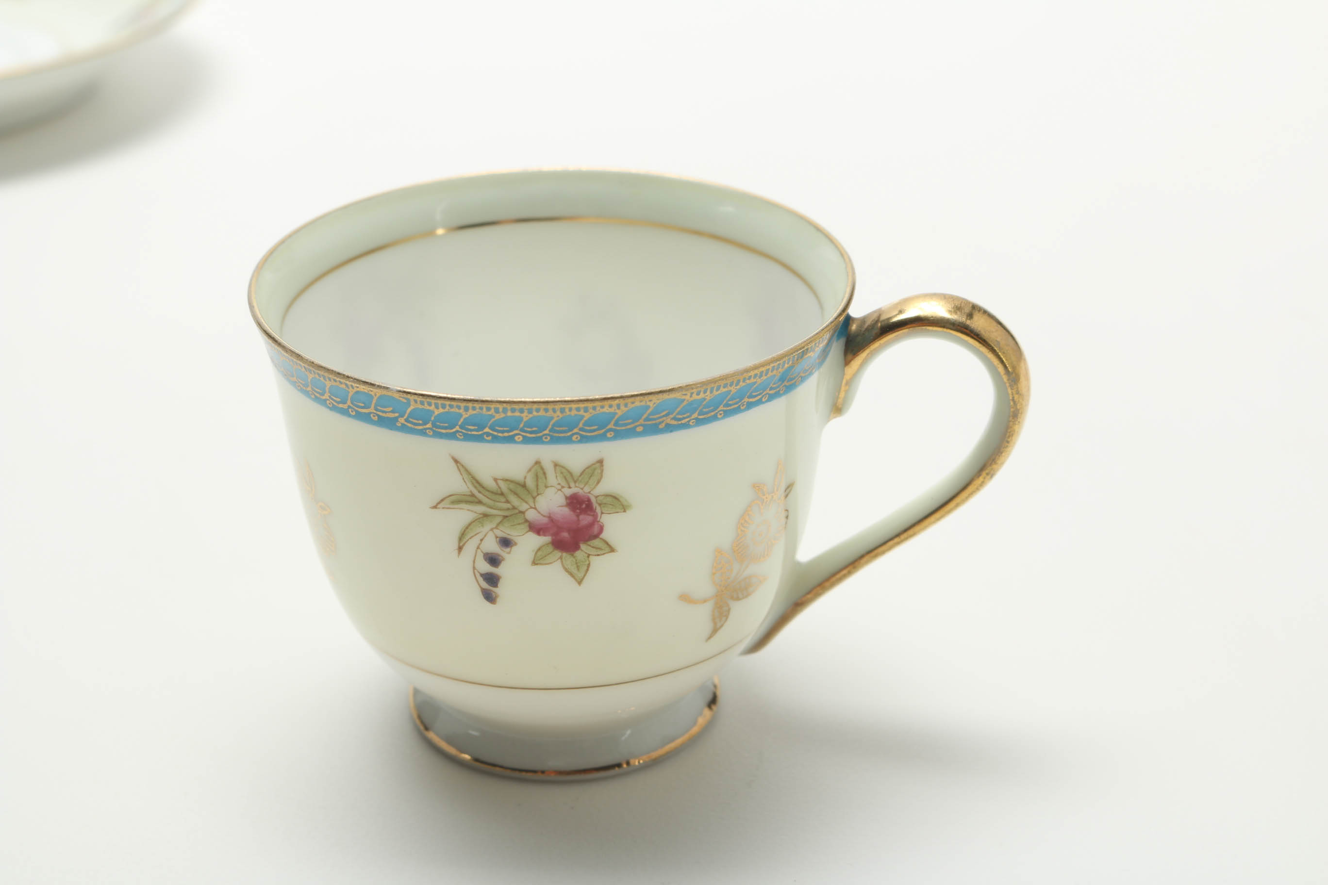 Mid 1900s Yamaka China Cups and Saucers Assortment