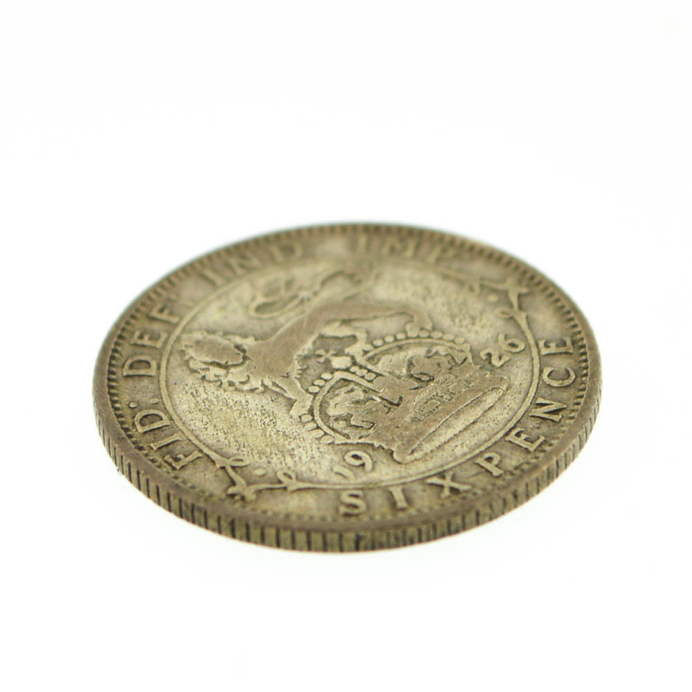 1903 Edward VII Silver Threepence Coin and 1926 Georgivs V Sixpence