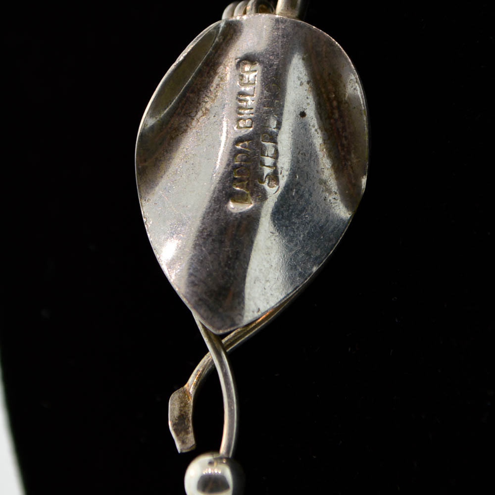 Ladda Bihler Sterling Silver Hematite Pendant Necklace