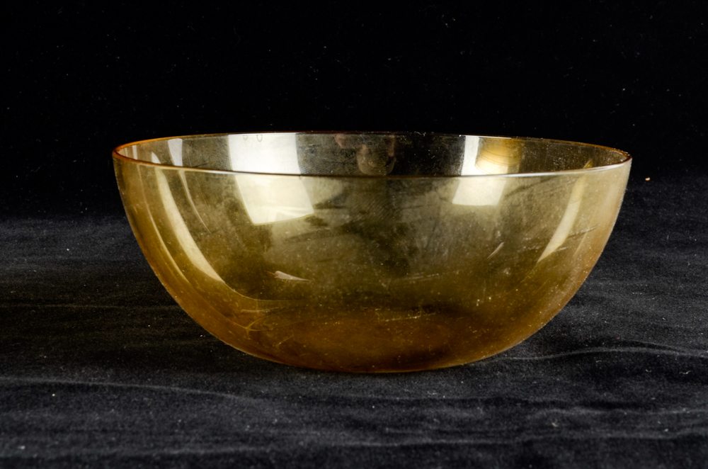 Set of Vintage Amber Glass Bowls