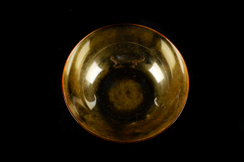 Set of Vintage Amber Glass Bowls