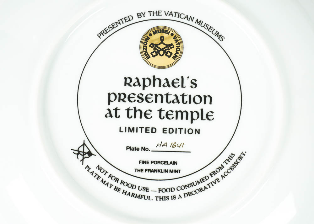 Franklin Mint Limited Edition Vatican Museum Collectible Plates