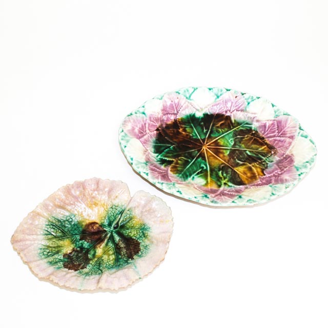 Pair of Antique Unmarked Majolica Dishes