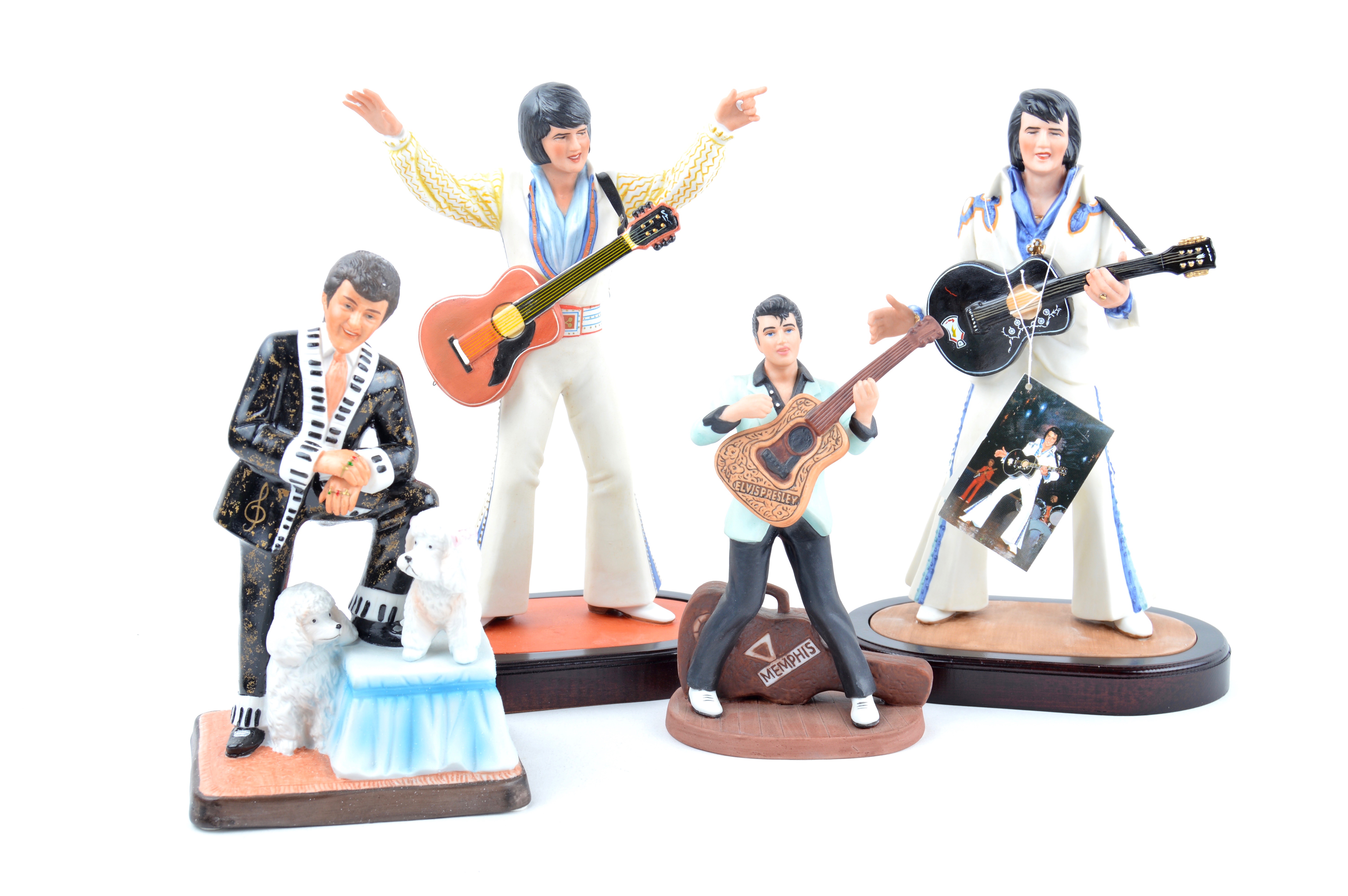 Mid-80s L/E Elvis Presley Figurines and L/E Liberace Figurine