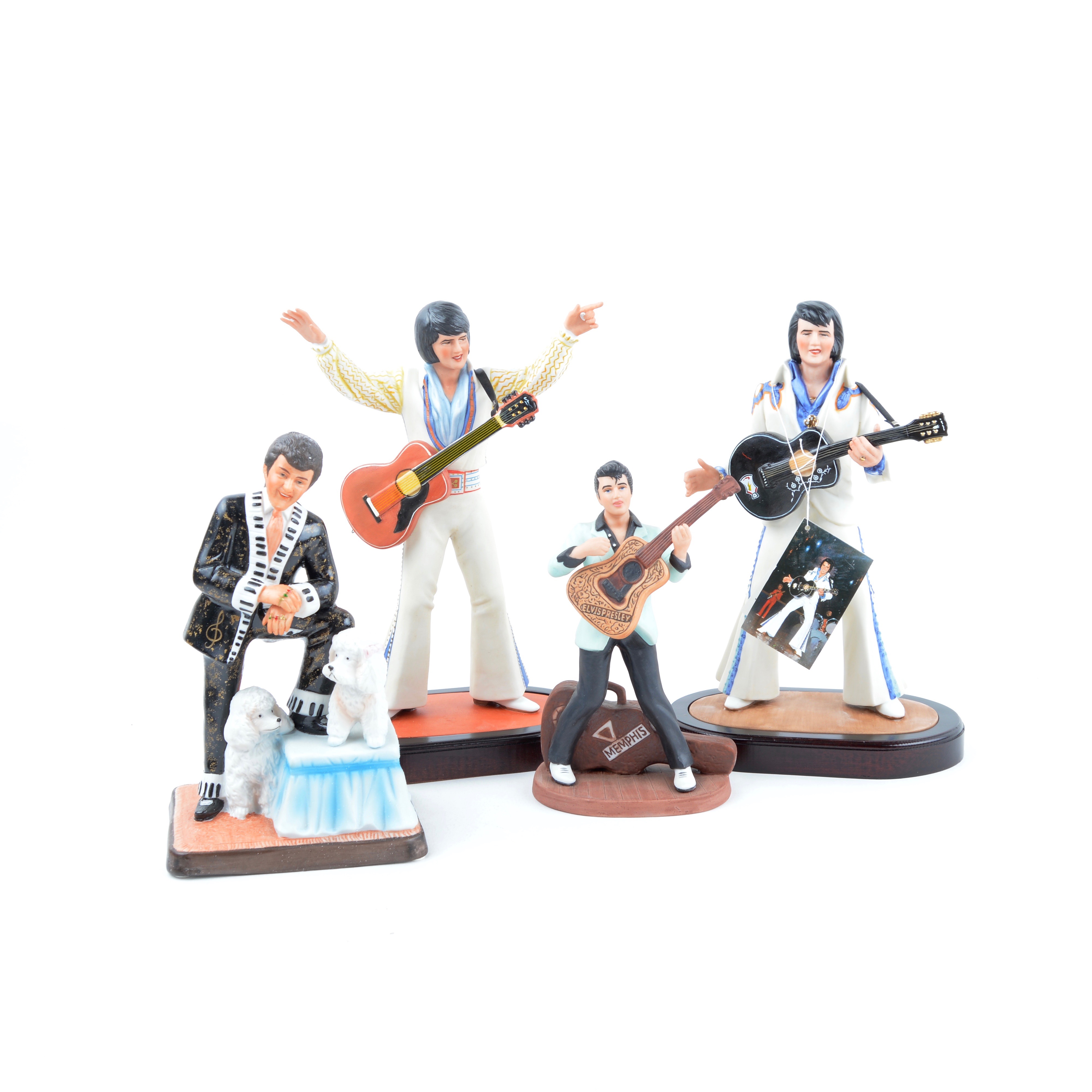 Mid-80s L/E Elvis Presley Figurines and L/E Liberace Figurine