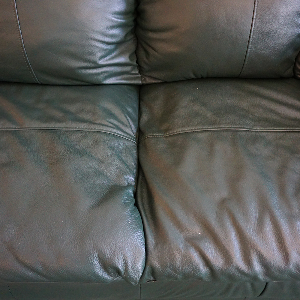 Hunter Green Leather Sofa