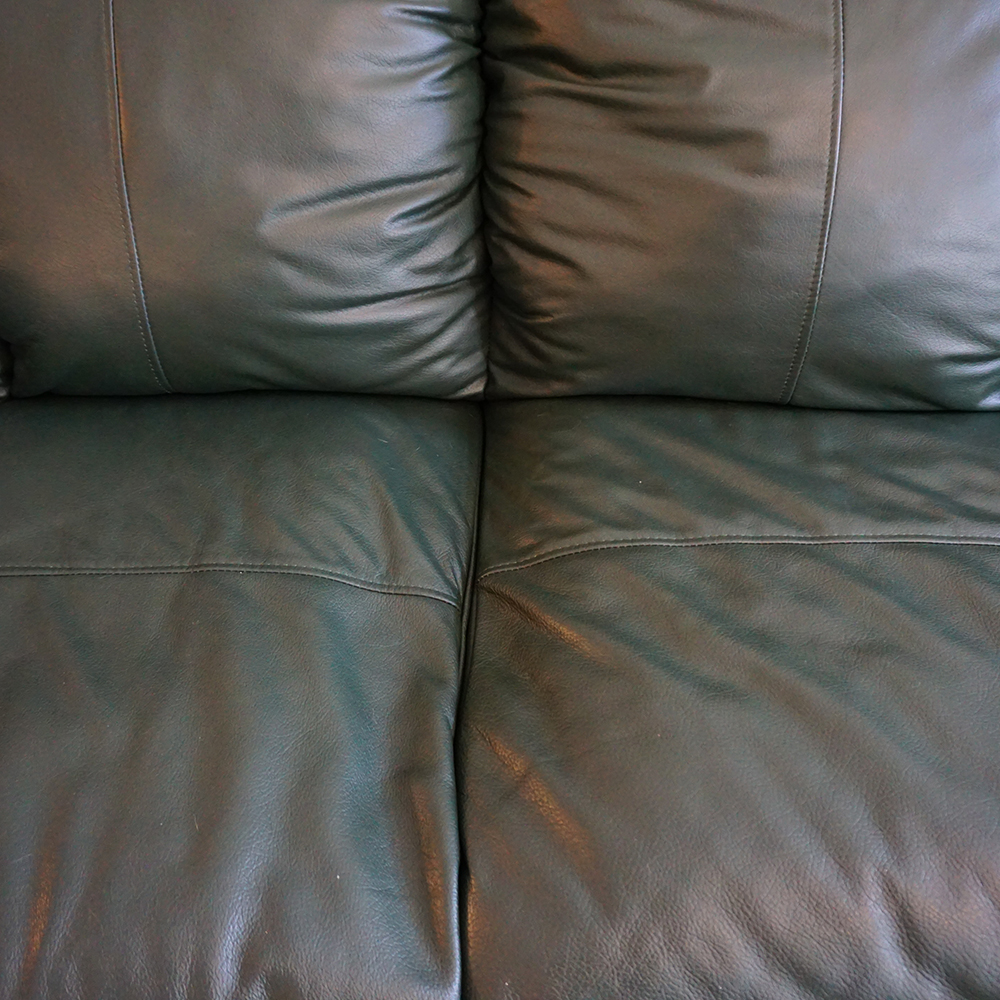 Hunter Green Leather Sofa