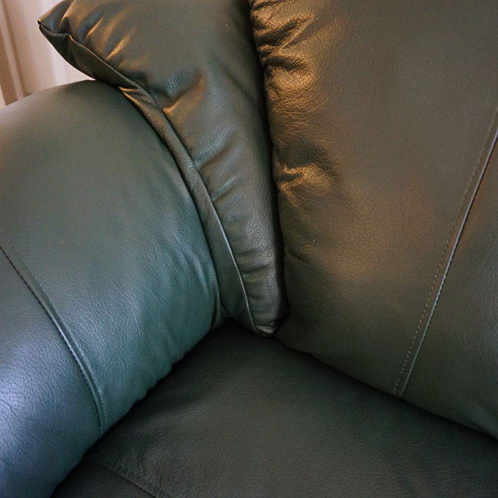 Hunter Green Leather Sofa