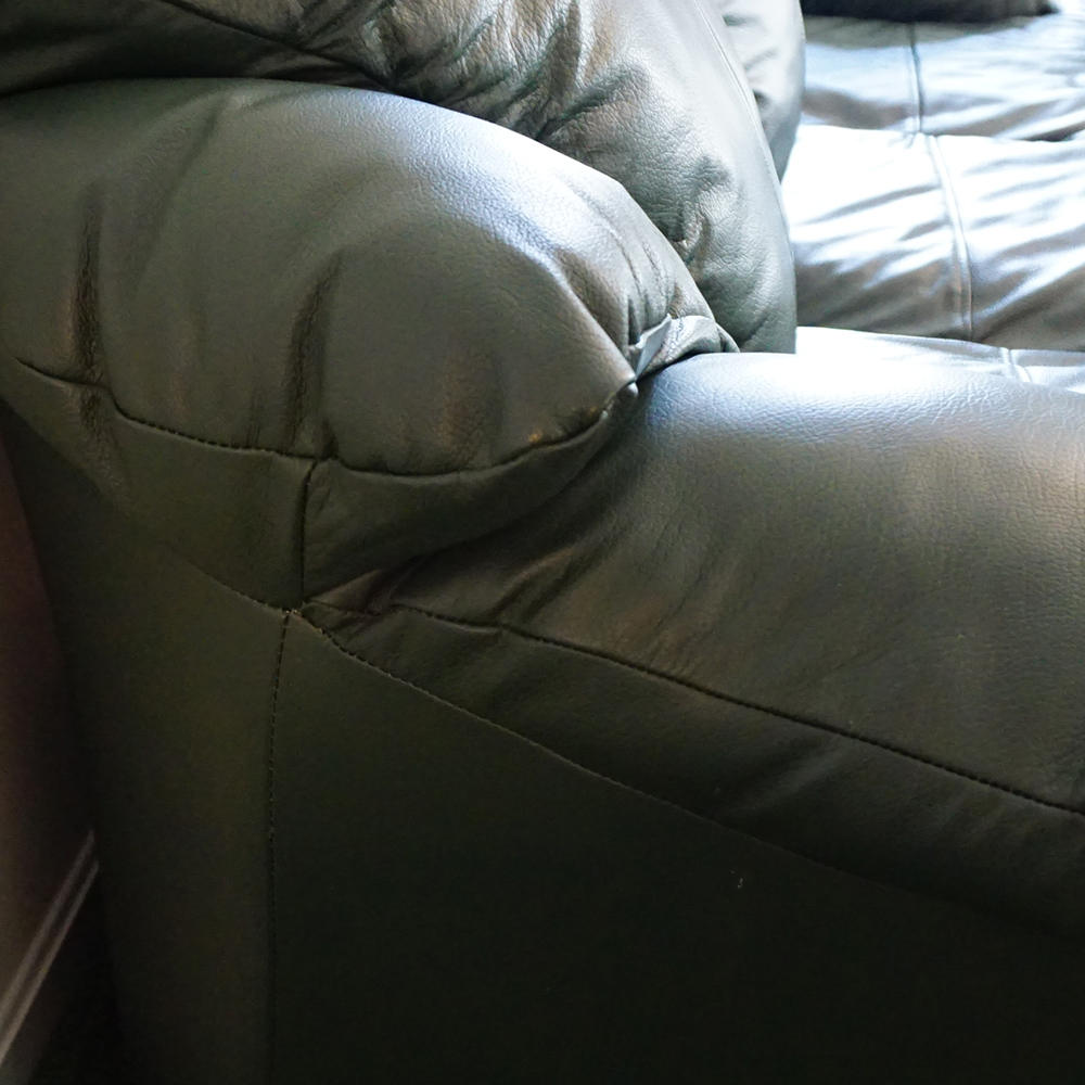 Hunter Green Leather Sofa