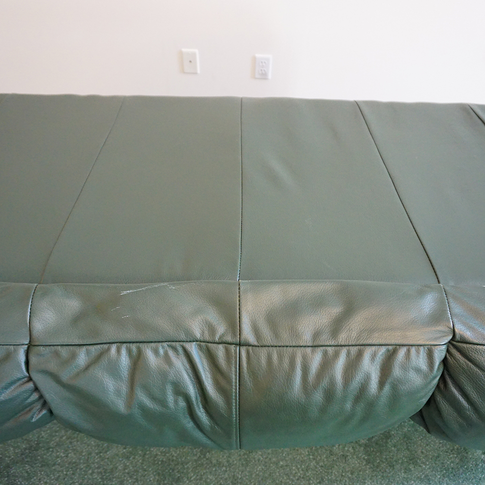 Hunter Green Leather Sofa