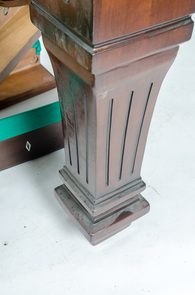 Vintage Disassembled Slate Billiards Table with Leather Pockets