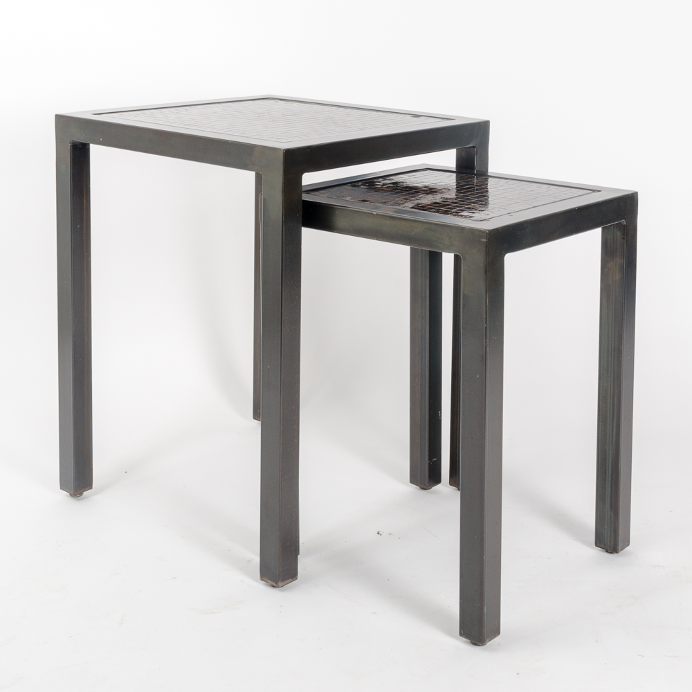 Nesting Side Tables with Ceramic Tops