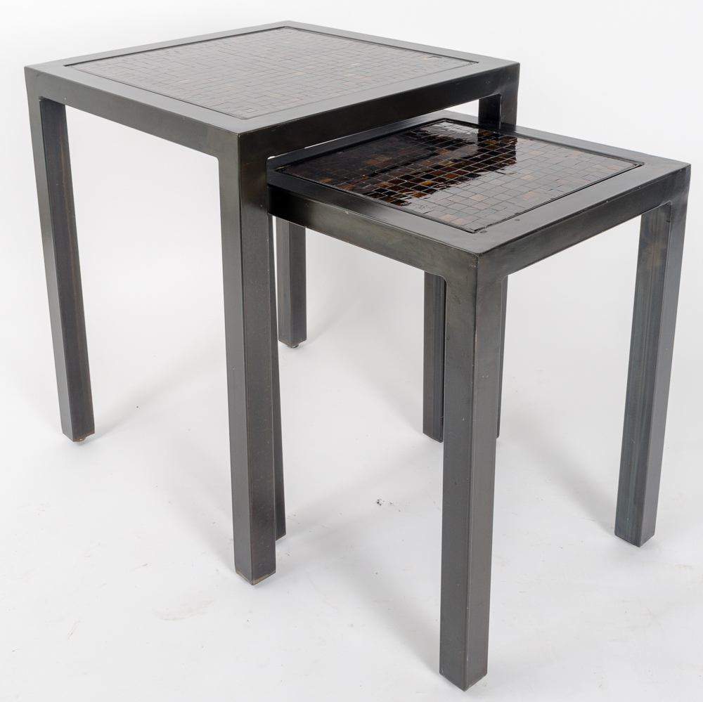 Nesting Side Tables with Ceramic Tops