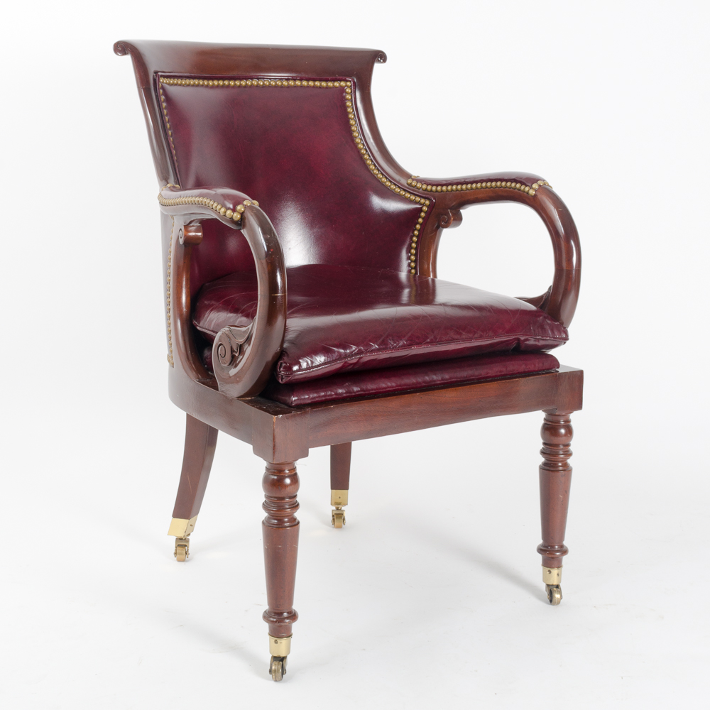 Hancock & Moore Wood and Leather Banker's Chair