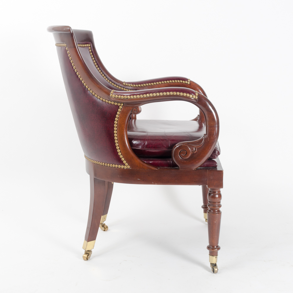 Hancock & Moore Wood and Leather Banker's Chair