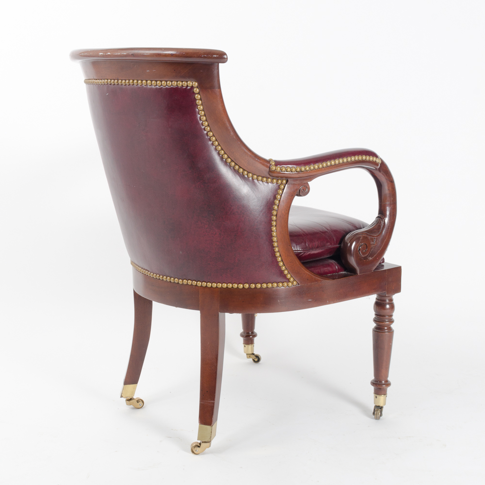 Hancock & Moore Wood and Leather Banker's Chair