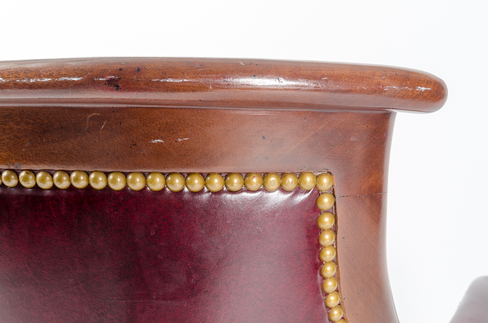 Hancock & Moore Wood and Leather Banker's Chair