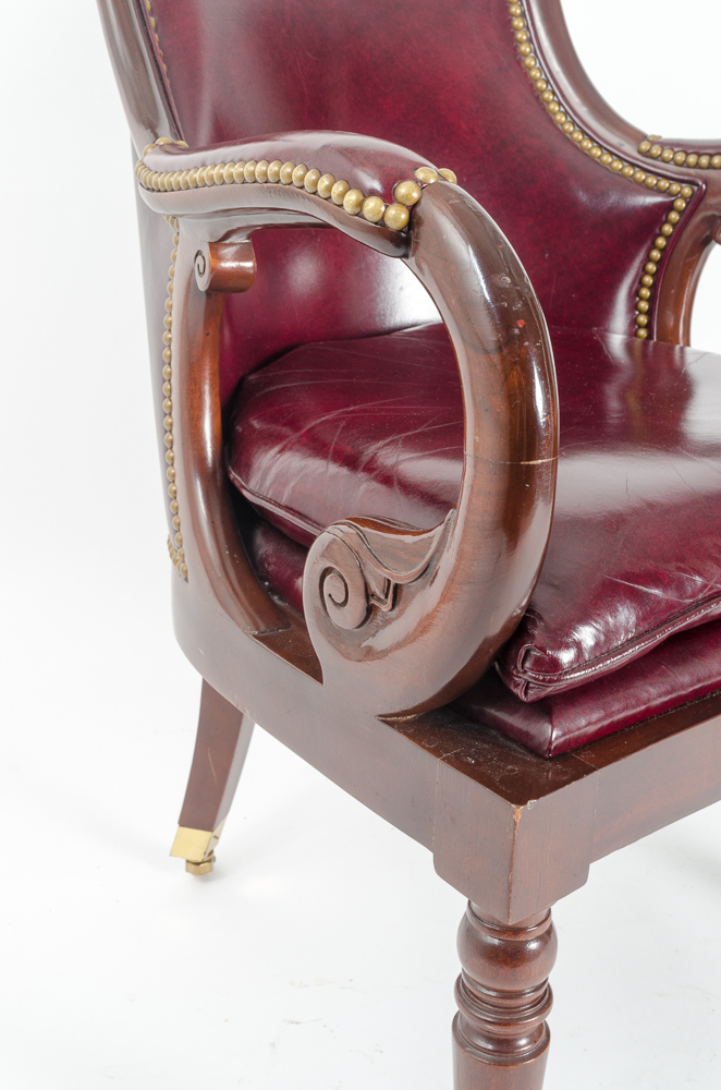 Hancock & Moore Wood and Leather Banker's Chair