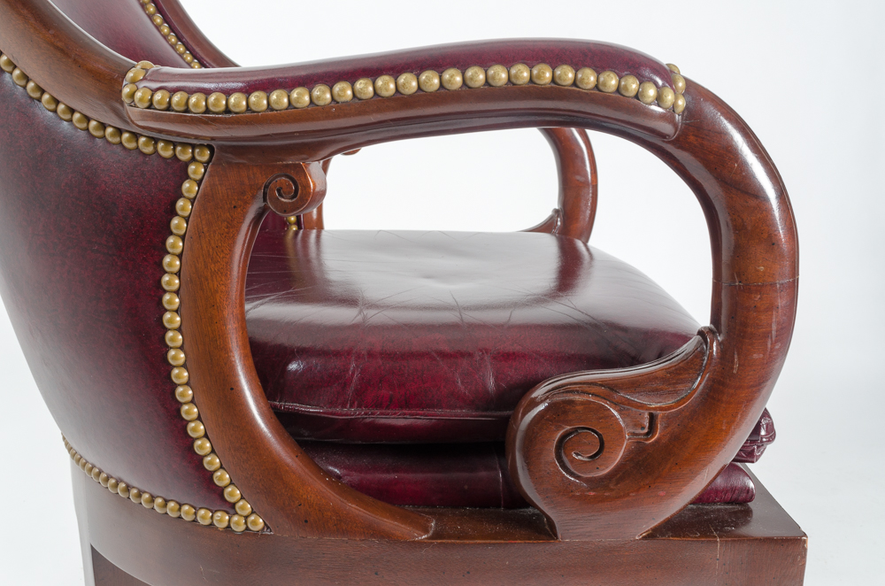 Hancock & Moore Wood and Leather Banker's Chair