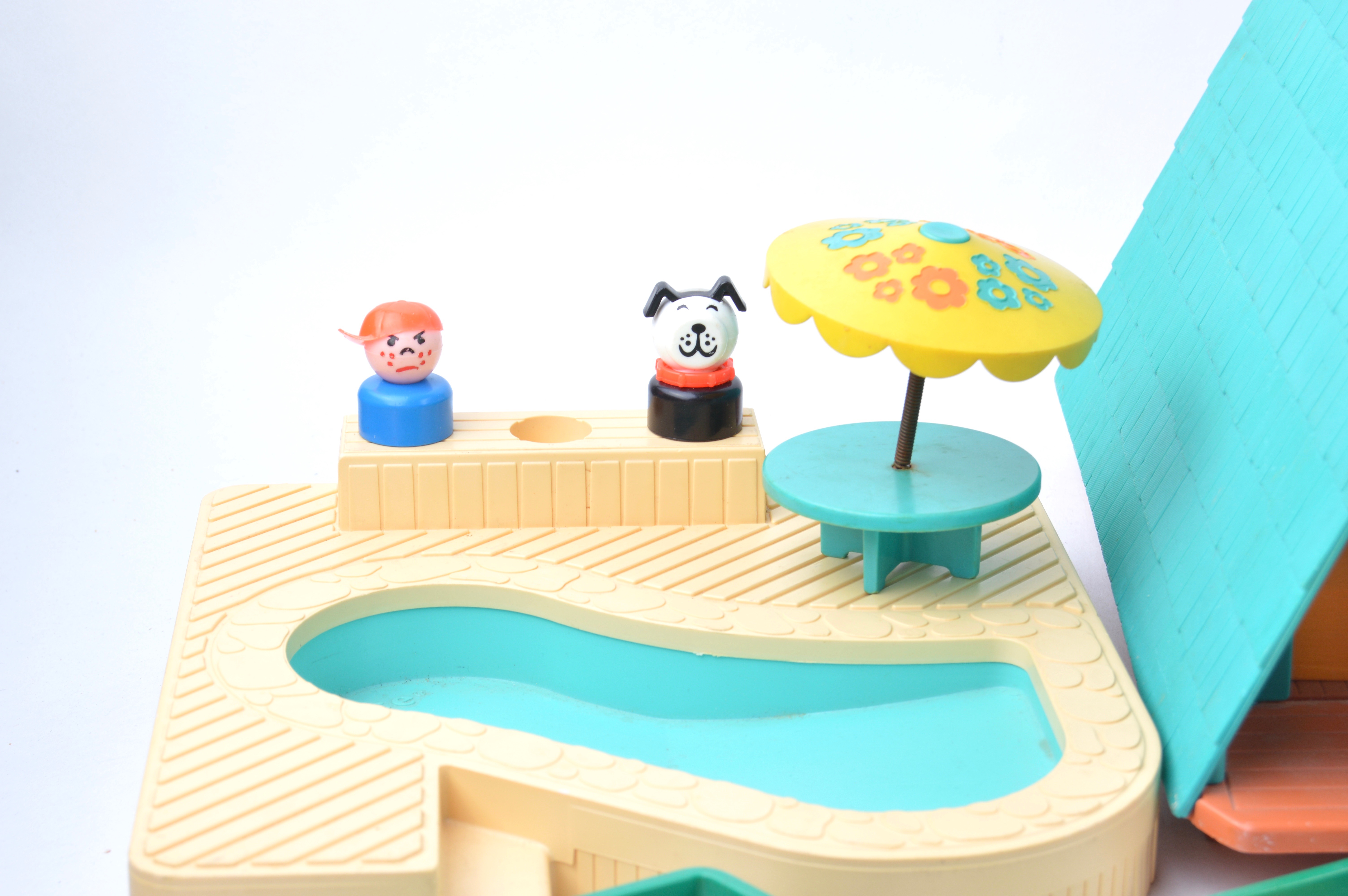 1970s Fisher Price Little People Play Family A- Frame House and Camper