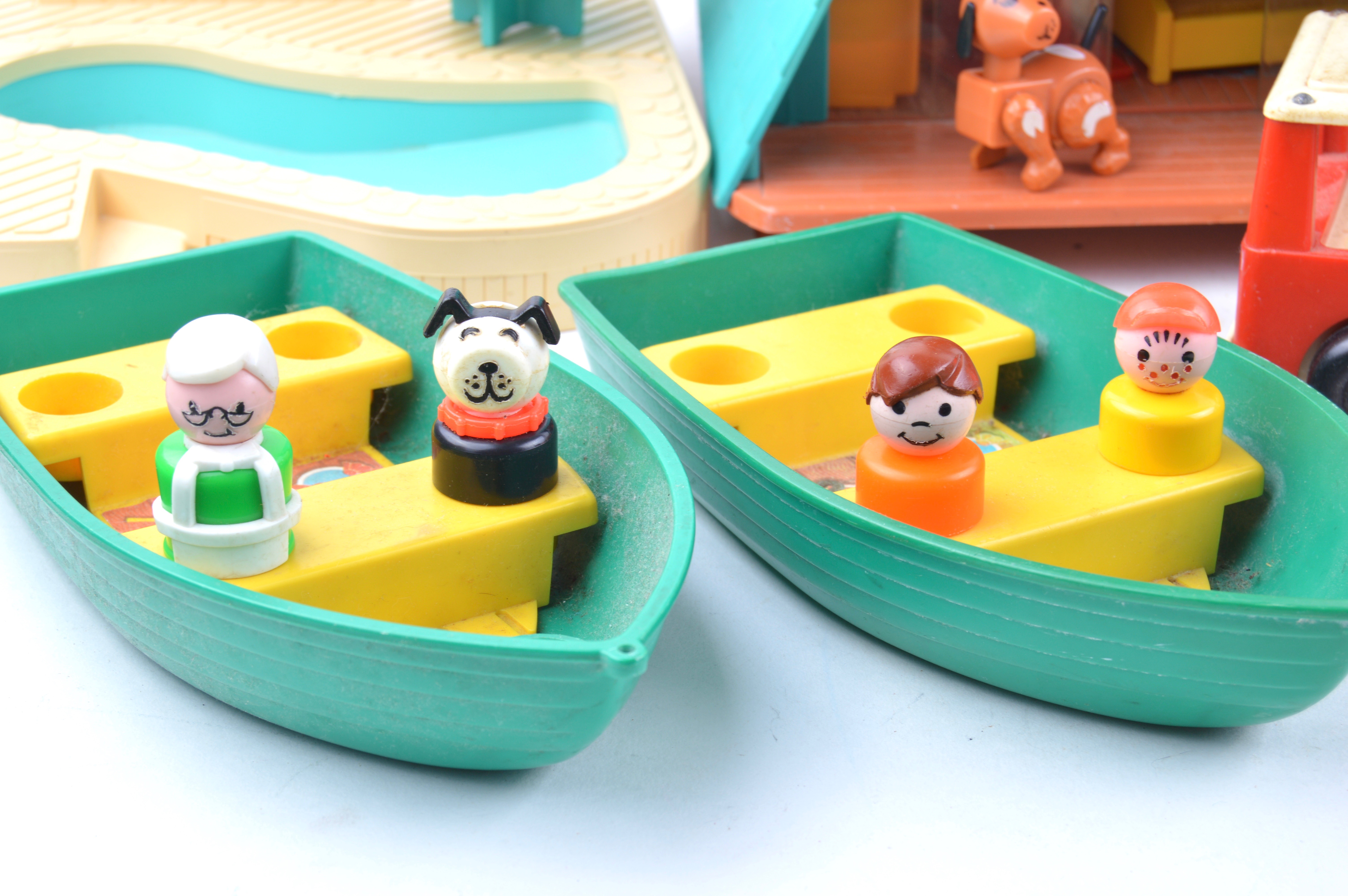 1970s Fisher Price Little People Play Family A- Frame House and Camper