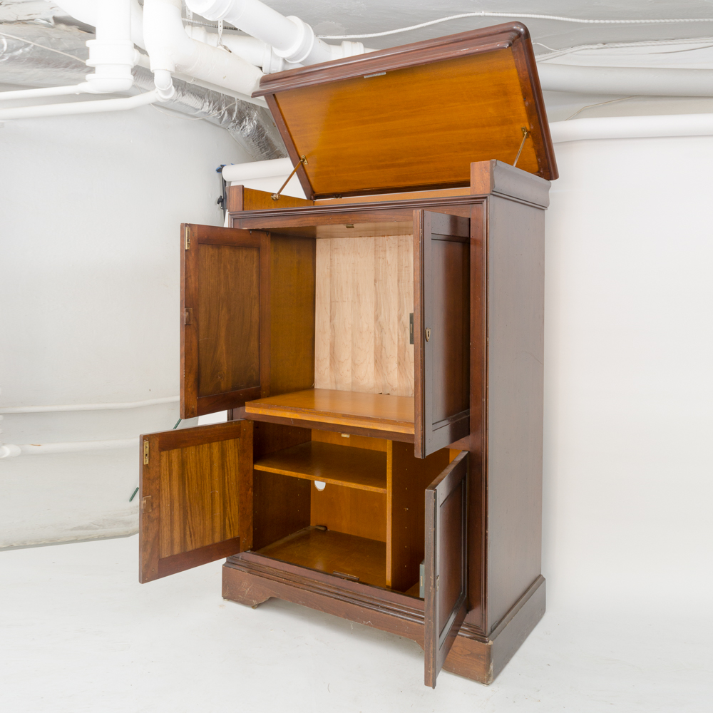 Wooden Cabinet with Hinged Top Moulding