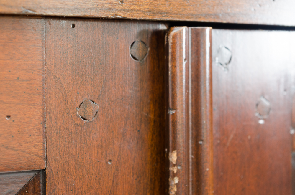 Wooden Cabinet with Hinged Top Moulding