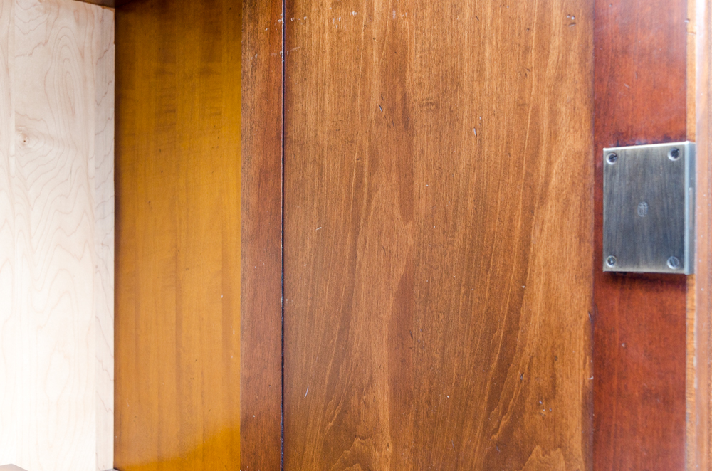 Wooden Cabinet with Hinged Top Moulding