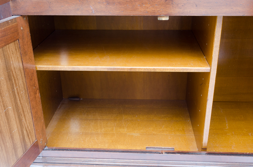 Wooden Cabinet with Hinged Top Moulding