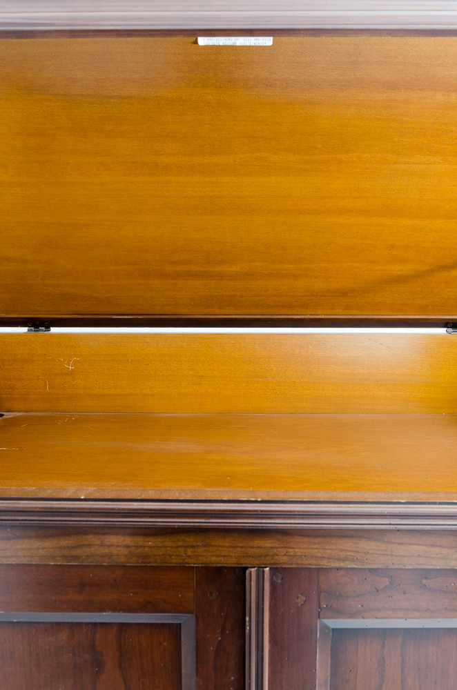 Wooden Cabinet with Hinged Top Moulding