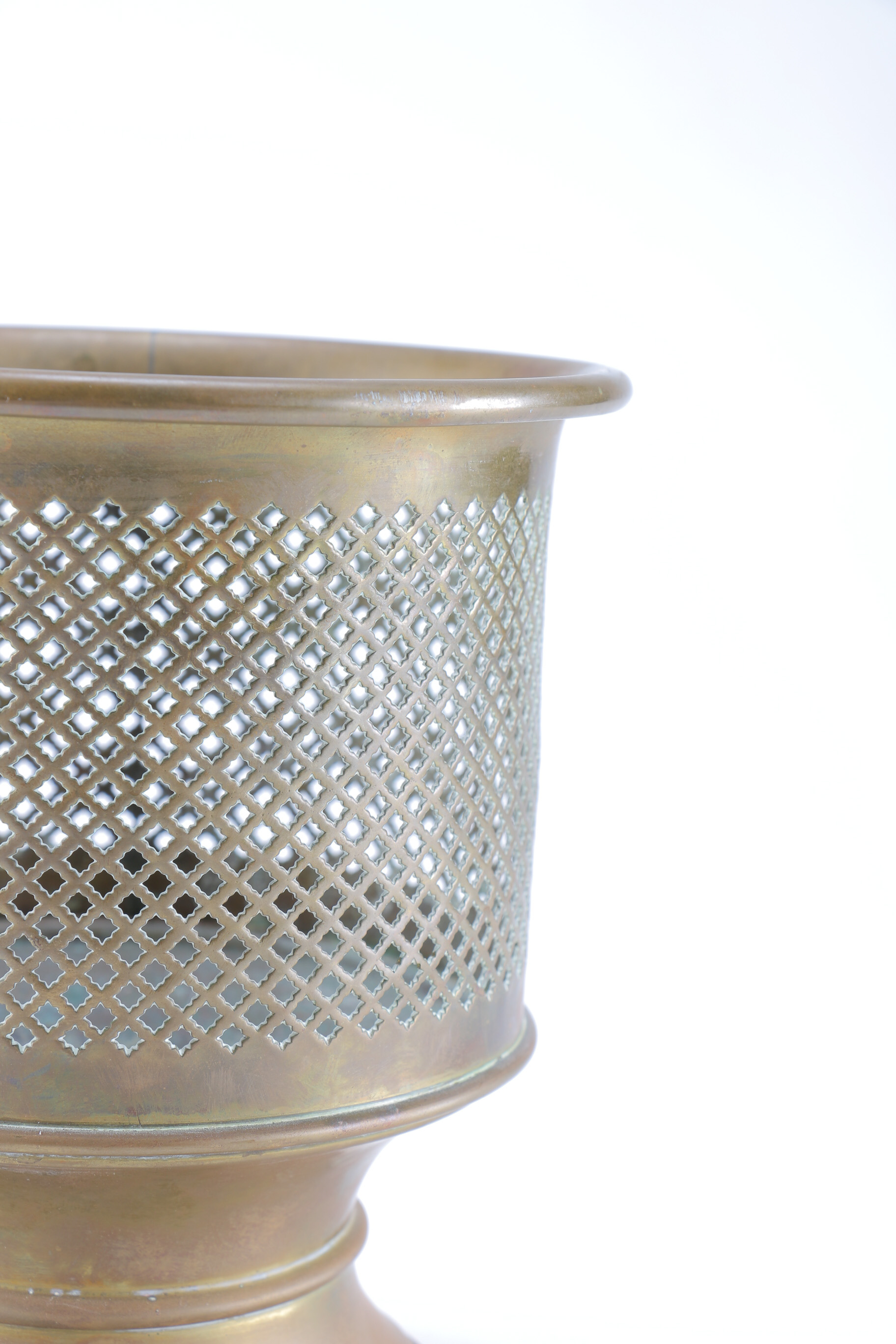 Brass Tone Footed Planter