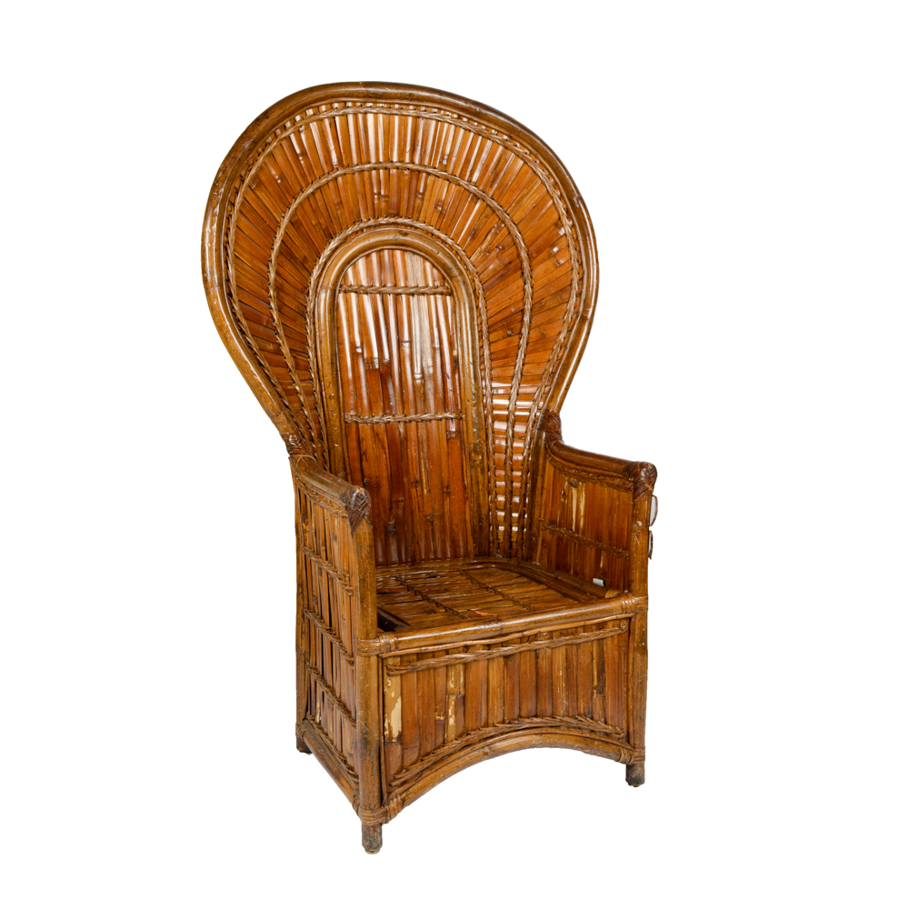 Vintage Bamboo Fan Back Chair