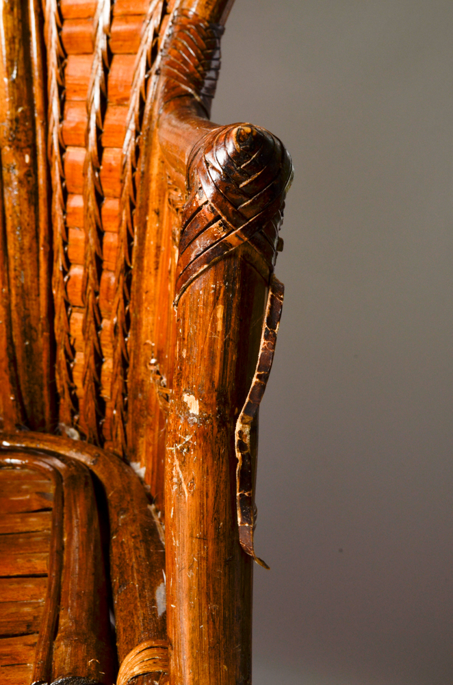 Vintage Bamboo Fan Back Chair