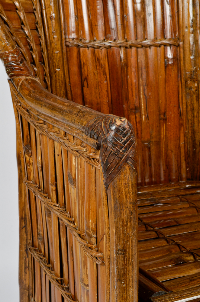 Vintage Bamboo Fan Back Chair