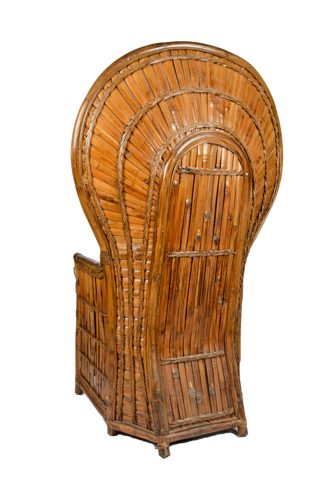 Vintage Bamboo Fan Back Chair