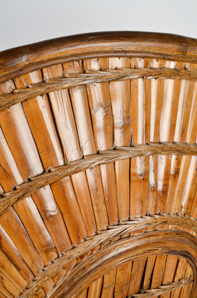 Vintage Bamboo Fan Back Chair