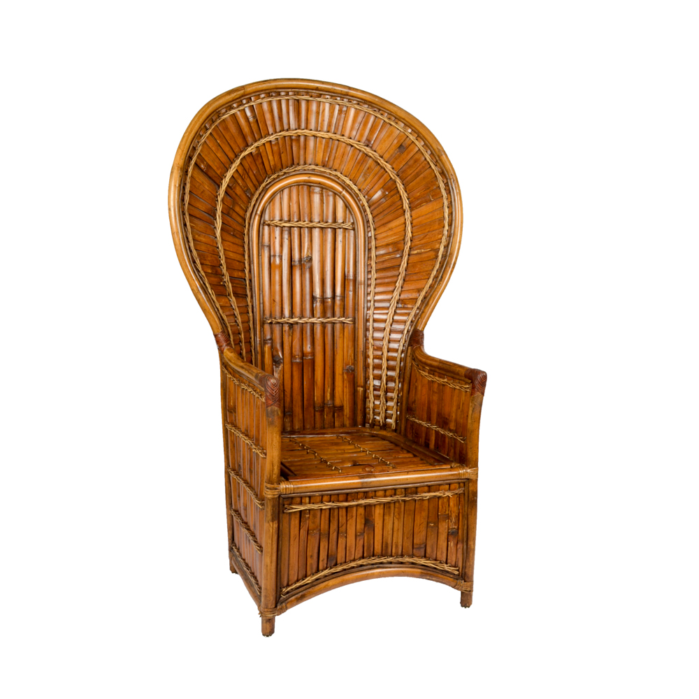 Vintage Bamboo Fan Back Chair