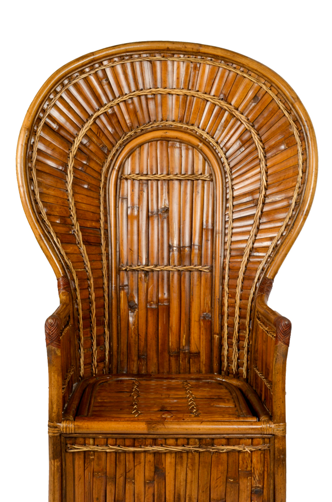 Vintage Bamboo Fan Back Chair