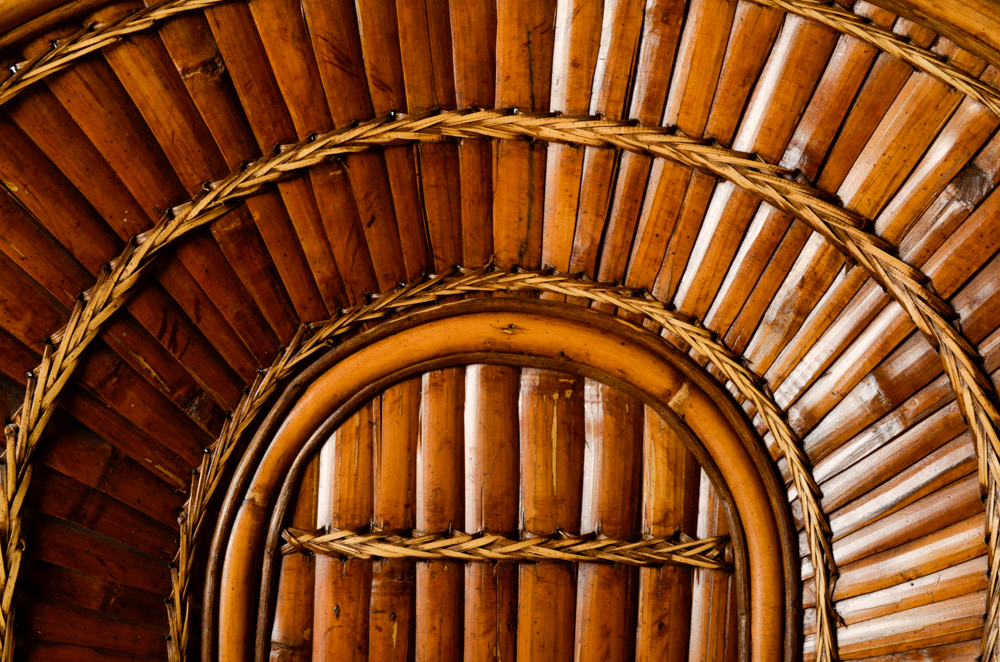 Vintage Bamboo Fan Back Chair