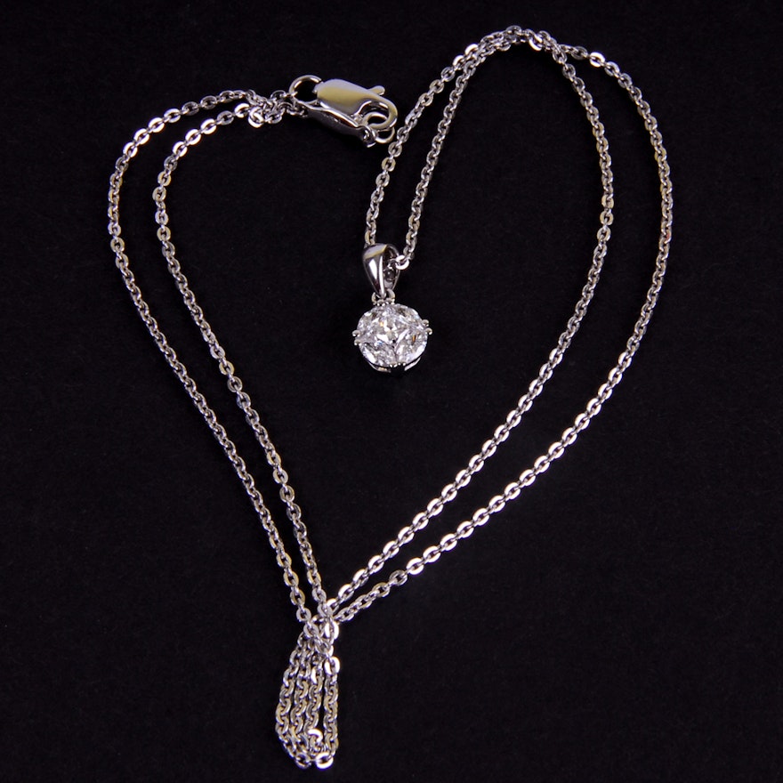 Korloff 18 Karat White Gold and Diamond Pendant Necklace