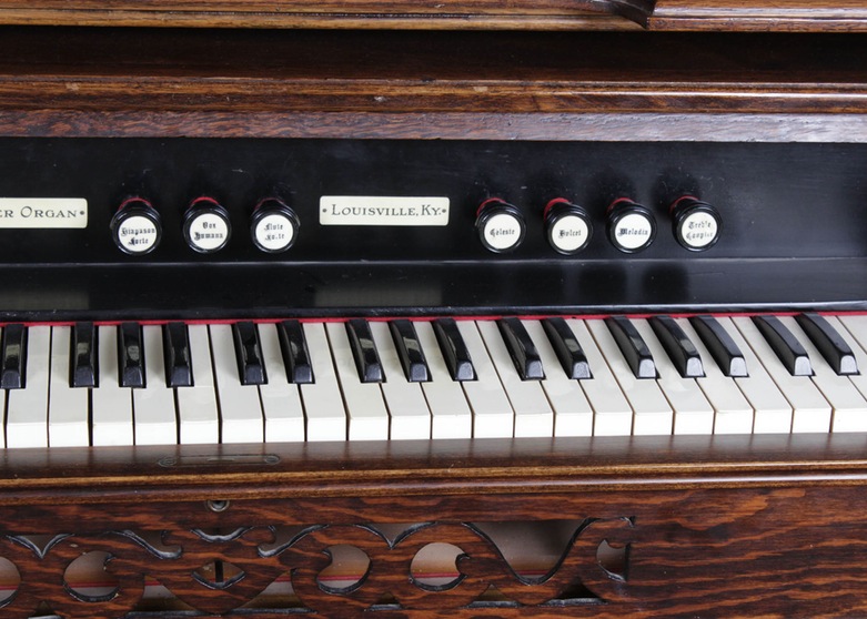 Antique Adler Reed or Pump Organ and Stool