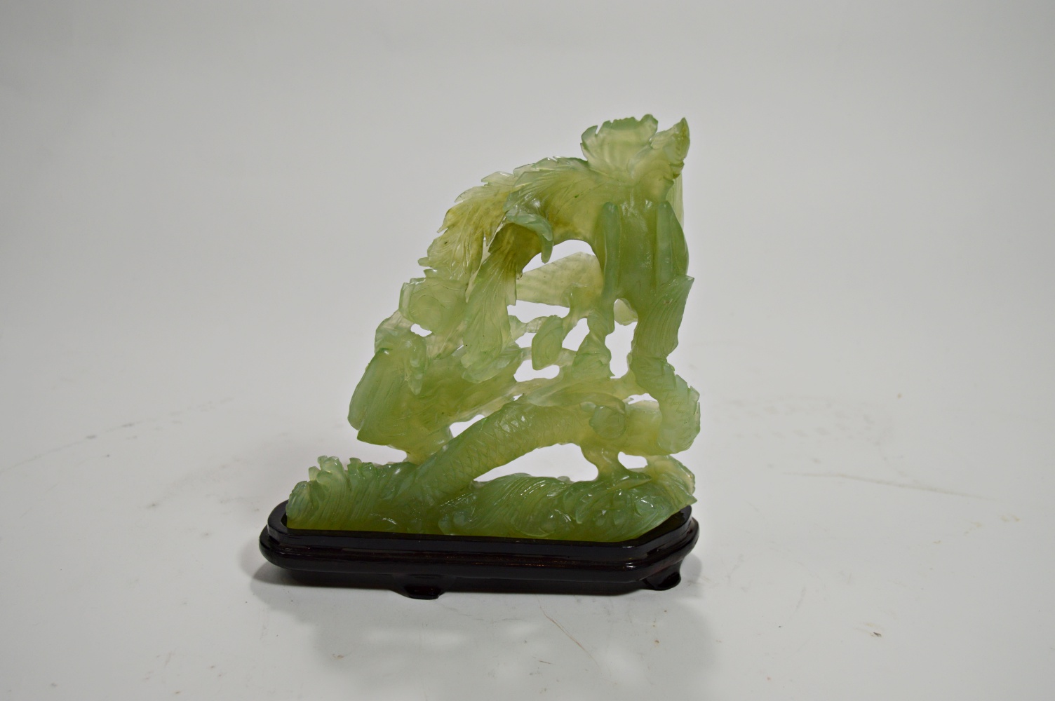 Chinese Carved Nephrite Jade Tone Dragon Figurine