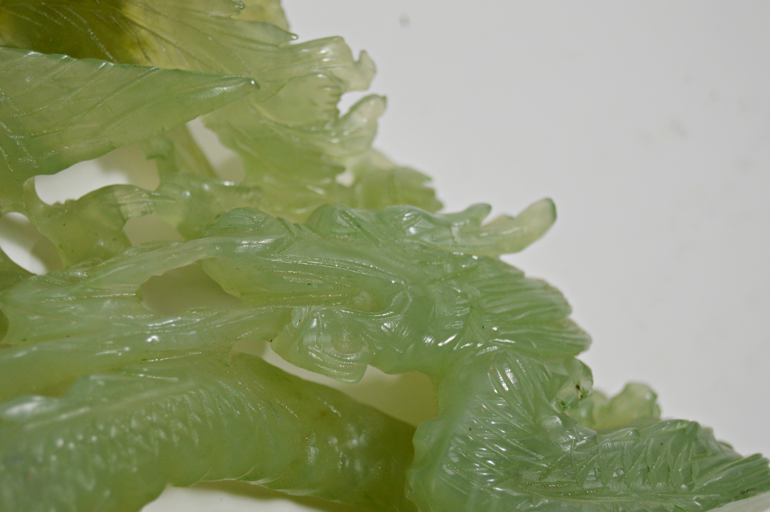 Chinese Carved Nephrite Jade Tone Dragon Figurine