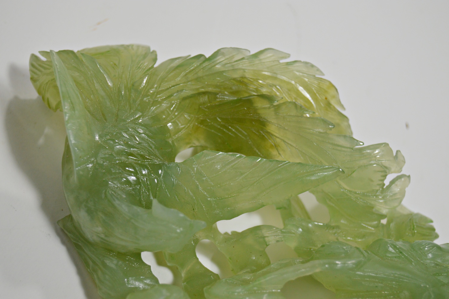 Chinese Carved Nephrite Jade Tone Dragon Figurine