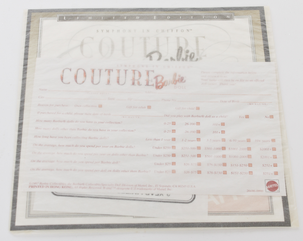 Limited Edtion "Symphony in Chiffon" Barbie Doll