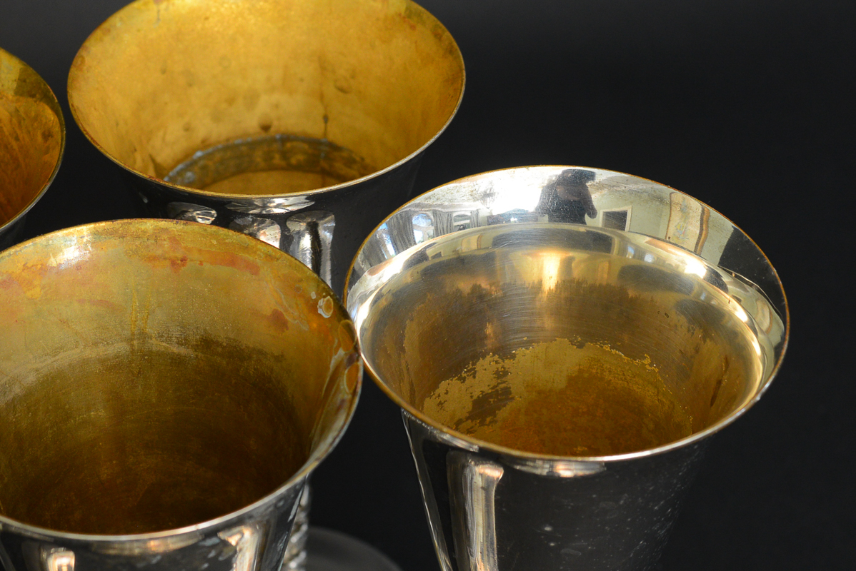 Set of Ten Silverplated Goblets by Valero Spain