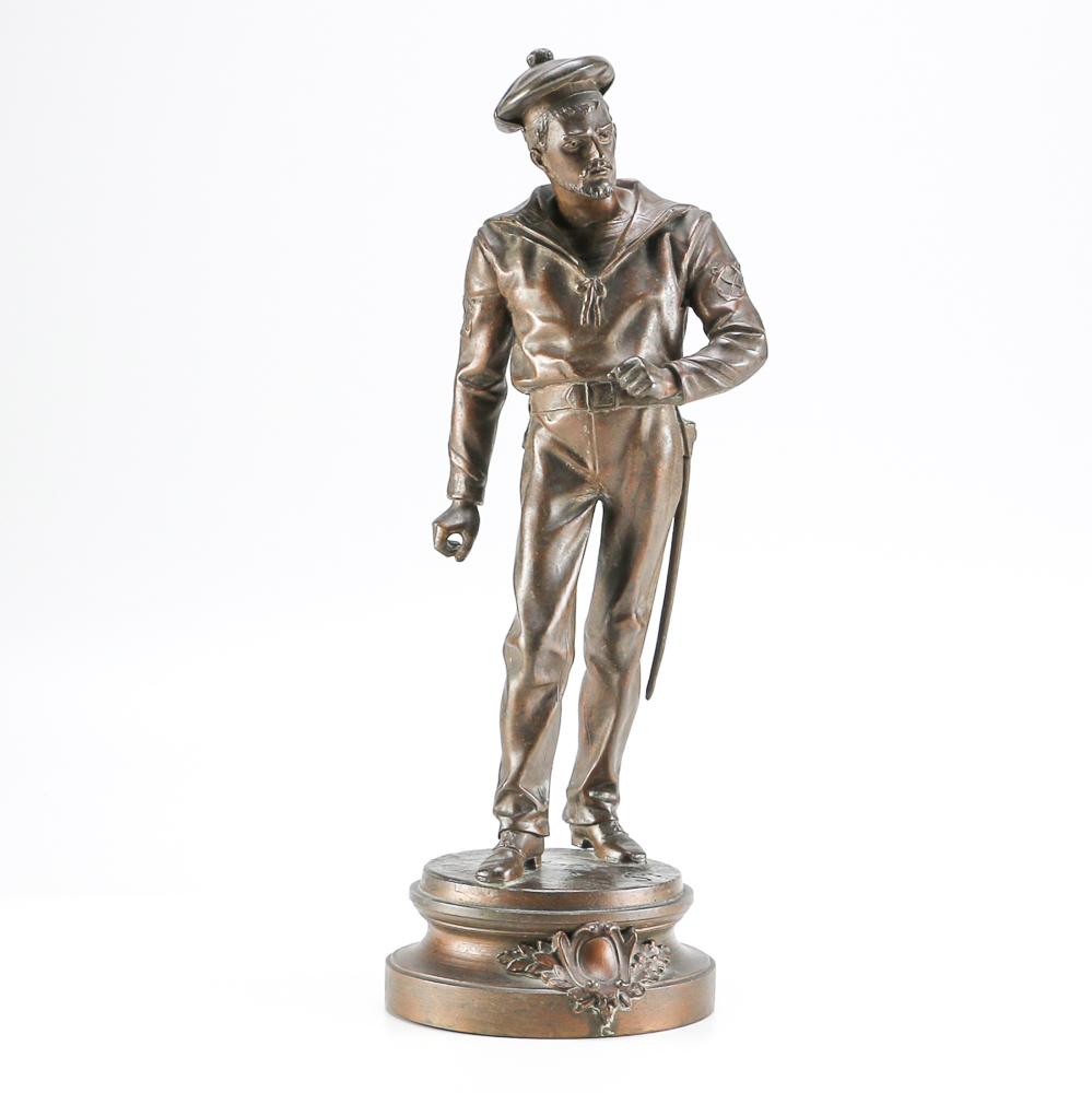 Anatole Jean Guillot Bronze Statue of a Sailor
